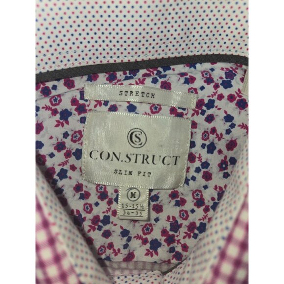 Con.Struct Mens Slim Fit Gingham Shirt Medium Stretch - Picture 7 of 8